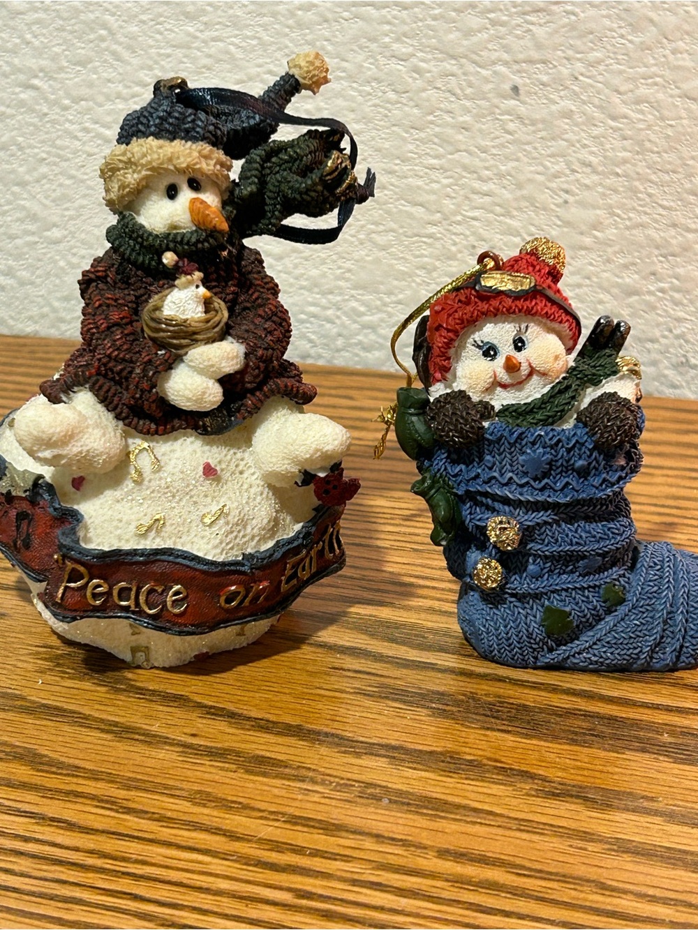 Boyd’s Bears & Friends Snowman Figurine and Cute Little Snowman in a Stocking
